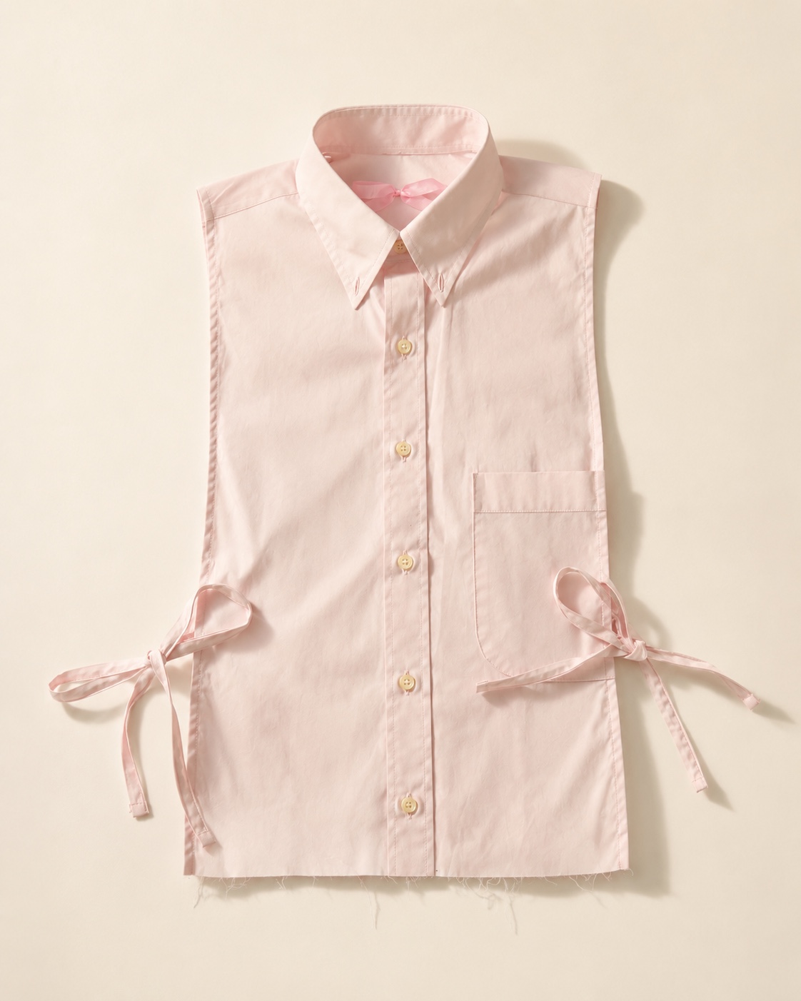 DEVOTO SIDE-TIE SHIRT — PALE PINK